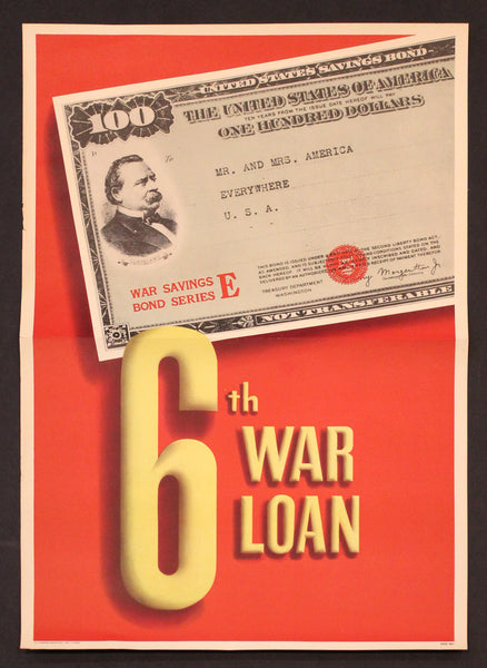 1944 6th War Loan Series E War Savings Bonds WWII