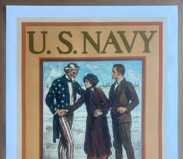 c.1917 Here He Is Sir Uncle Sam U.S. Navy Recruiting Charles Dana Gibson San Diego