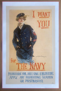 1917 I Want You For The U.S. Navy Howard Chandler Christy WWI