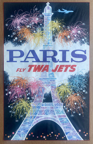 1962 Paris Fly TWA Jets by David Klein Eiffel Tower