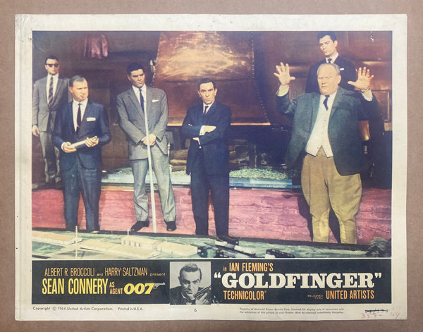1964 Ian Fleming’s Goldfinger James Bond Lobby Card Group Sean Connery