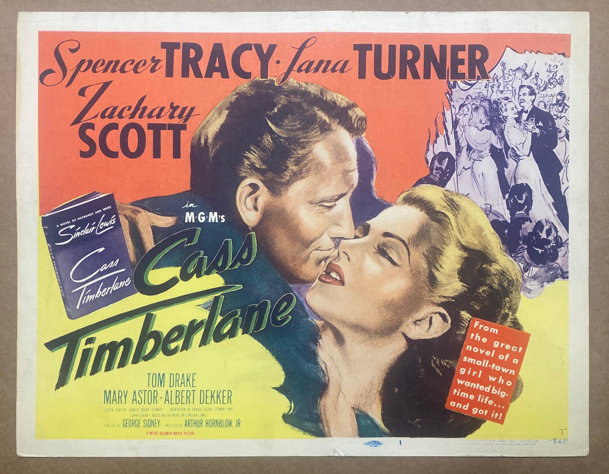 1947 Cass Timberlane Title Lobby Card Spencer Tracy Lana Turner MGM <br>