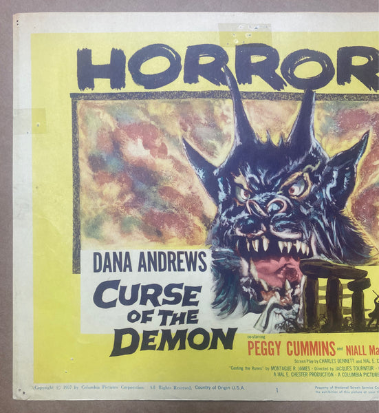 1957 Night Of The Demon Title Lobby Card Curse Of The Demon USA Original