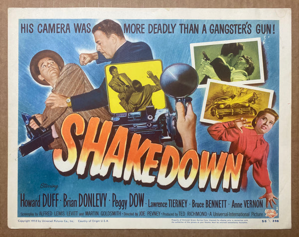 1950 Shakedown Lobby Card Full Set of 8 Universal International Film Noir