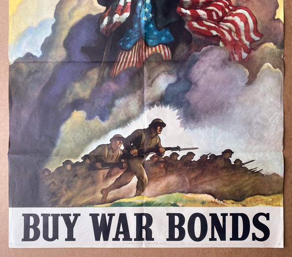 1942 Buy War Bonds by Newell Convers “N.C.” Wyeth Uncle Sam Army Planes WWII