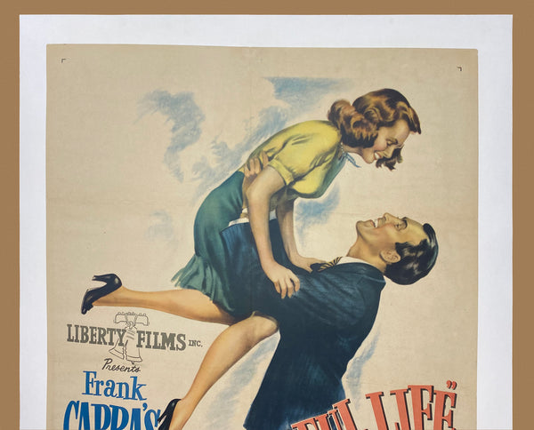 1946 It's a Wonderful Life One Sheet First American Release on Linen Christmas