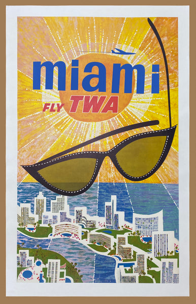 c. 1960s Miami Fly TWA by David Klein Florida Sunglasses