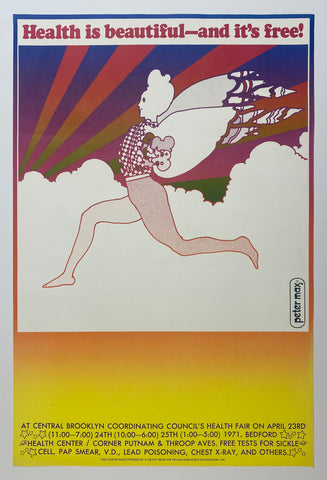1971 Health Is Beautiful - And It's Free! Brooklyn Health Fair Peter Max