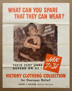 1946 Victory Clothing Collection for Overseas Relief Henry Kaiser WWII
