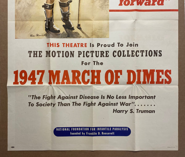 1947 A Step Forward March of Dimes Movie Theaters Polio Vaccine Campaign
