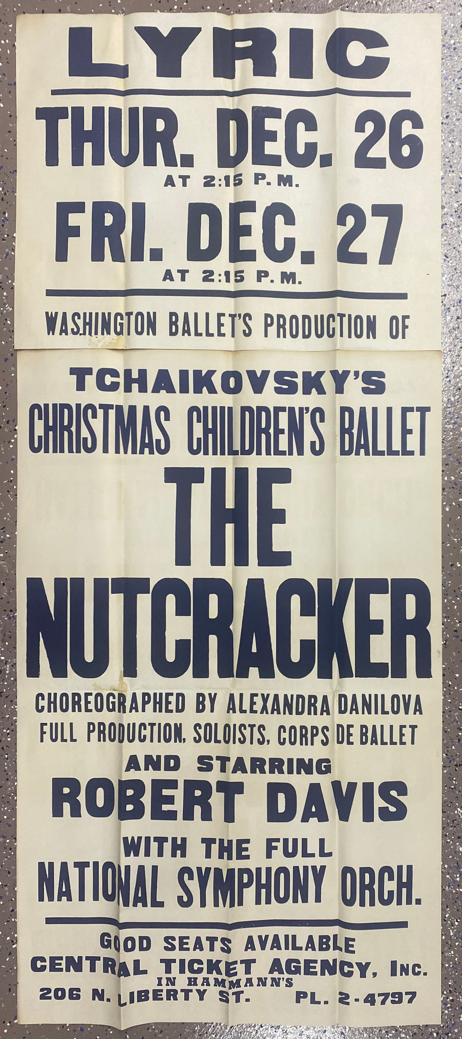 c.1963 Tchaikovsky’s Nutcracker Ballet Alexandria Danilova Washington DC