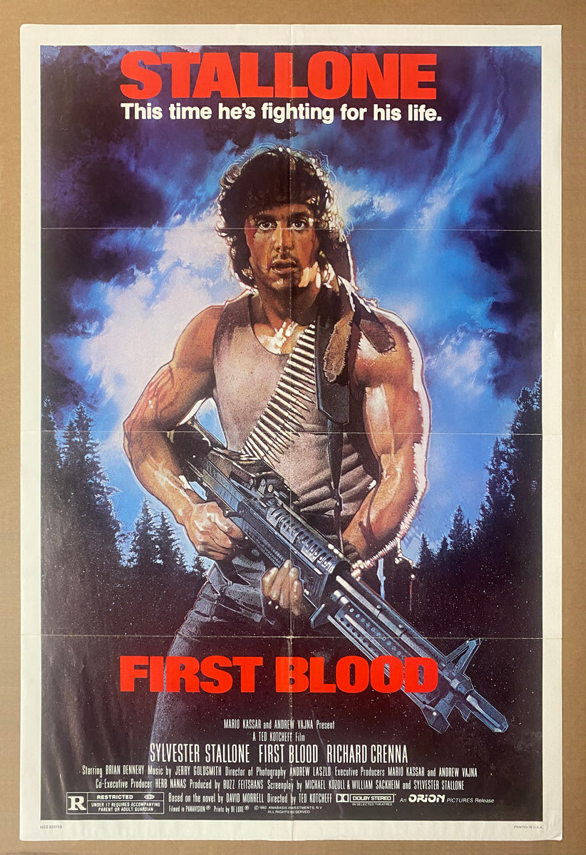 1982 First Blood One Sheet Movie Poster Rambo Sylvester Stallone ...