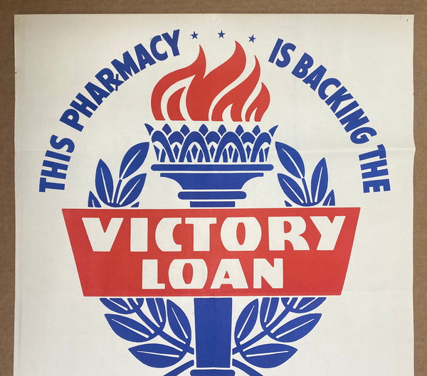 1945 This Pharmacy Is Backing The Victory Loan US Treasury WWII