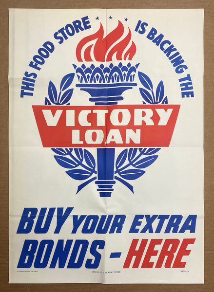 1945 This Food Store Is Backing The Victory Loan US Treasury WWII