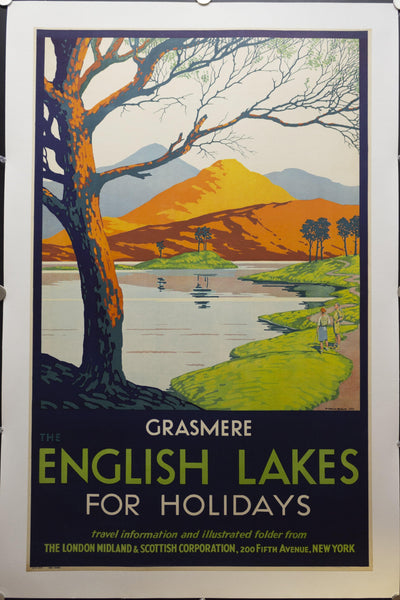 1932 Grasmere England Lake District London Midland Scottish Railway Peter Irwin Brown - Golden Age Posters