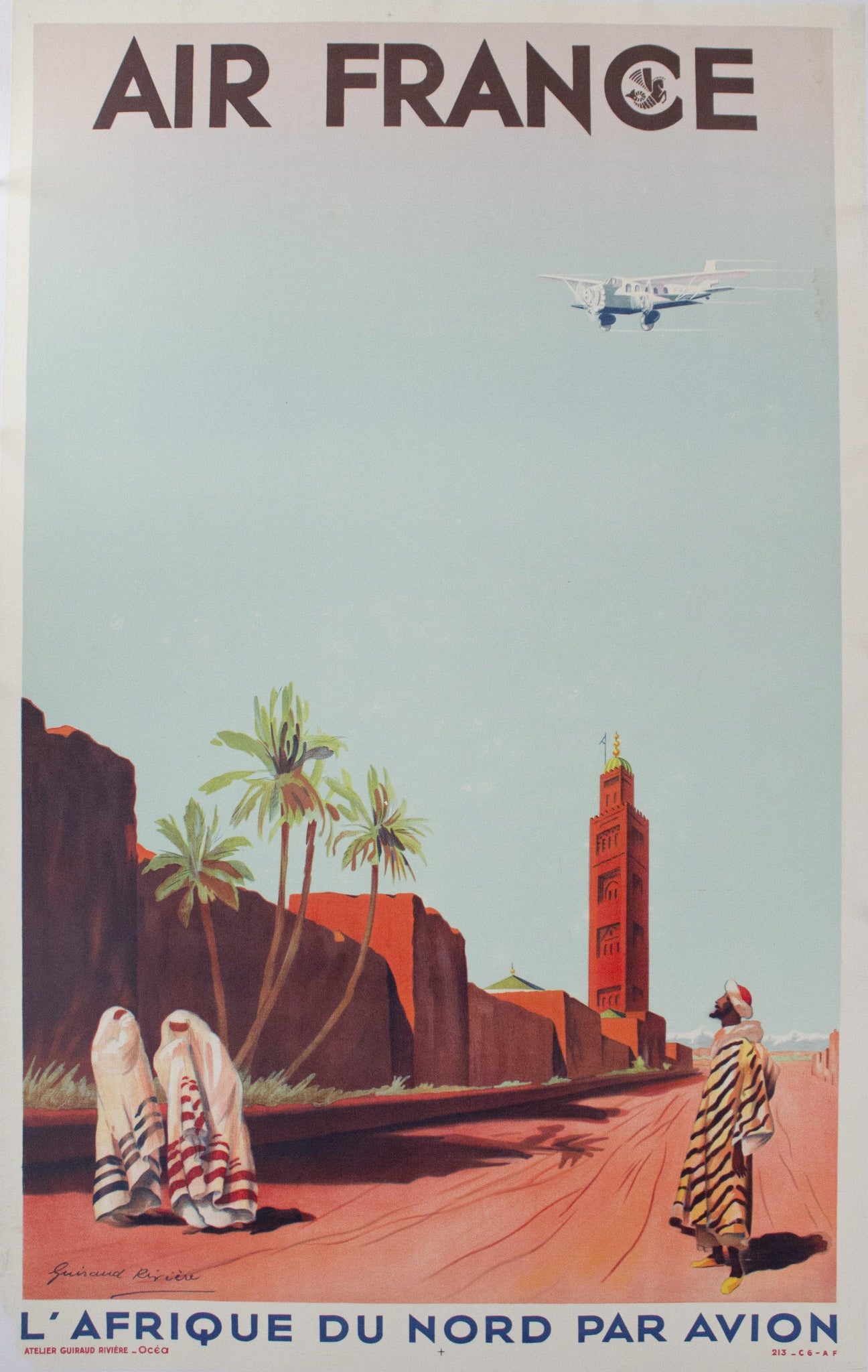 1934 Air France - L'Afrique Du Nord Par Avion - Golden Age Posters
