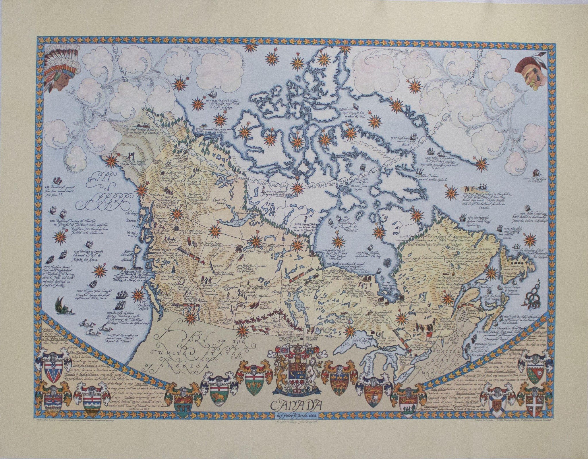 1964 Figural Map of Canada - Golden Age Posters