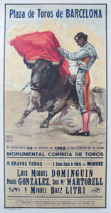 1952 Plaza de Toros de Barcelona - Golden Age Posters