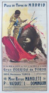 1945 Plaza de Toros de Madrid - Golden Age Posters