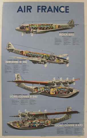 1938 Air France Airplane Diagram by Gerale - Golden Age Posters