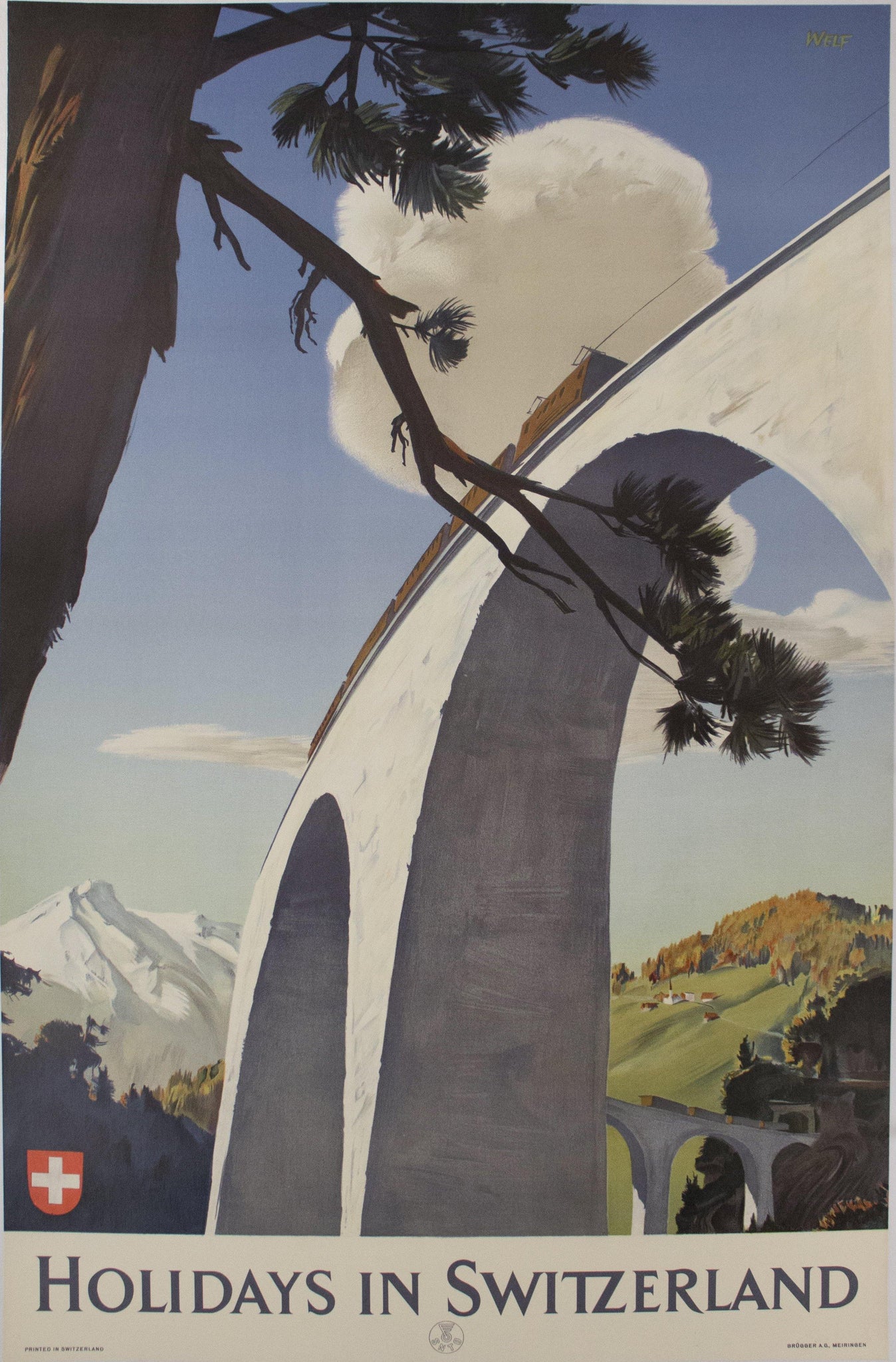 1946 Holidays in Switzerland by Edmund Welf - Golden Age Posters