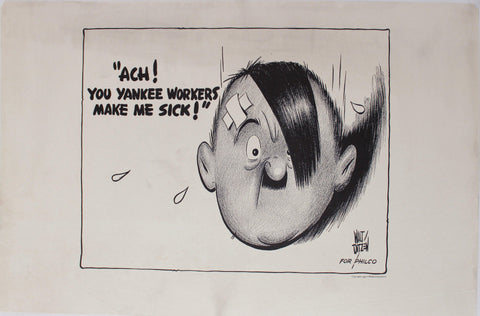 1942 Ach! You Yankee Workers Make Me Sick! by Walt Ditzen - Golden Age Posters