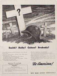 c. 1942 Smith? Kelly? Cohen? Svoboda? Be American! Buy War Bonds Regularly - Golden Age Posters