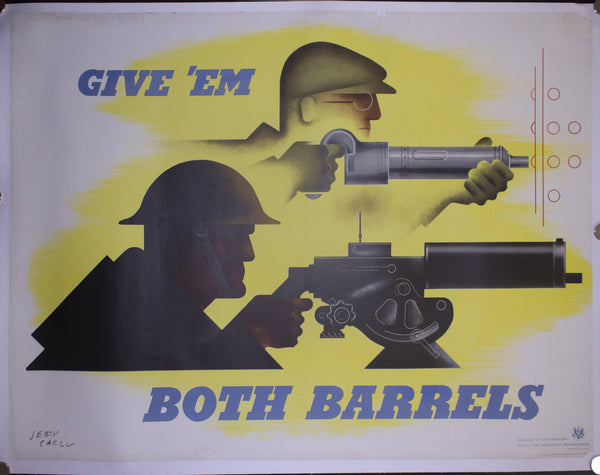 1941 Give 'em Both Barrels by G. Carlu - Golden Age Posters