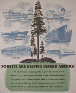 c. 1942 Forests are Helping Defend America - Golden Age Posters