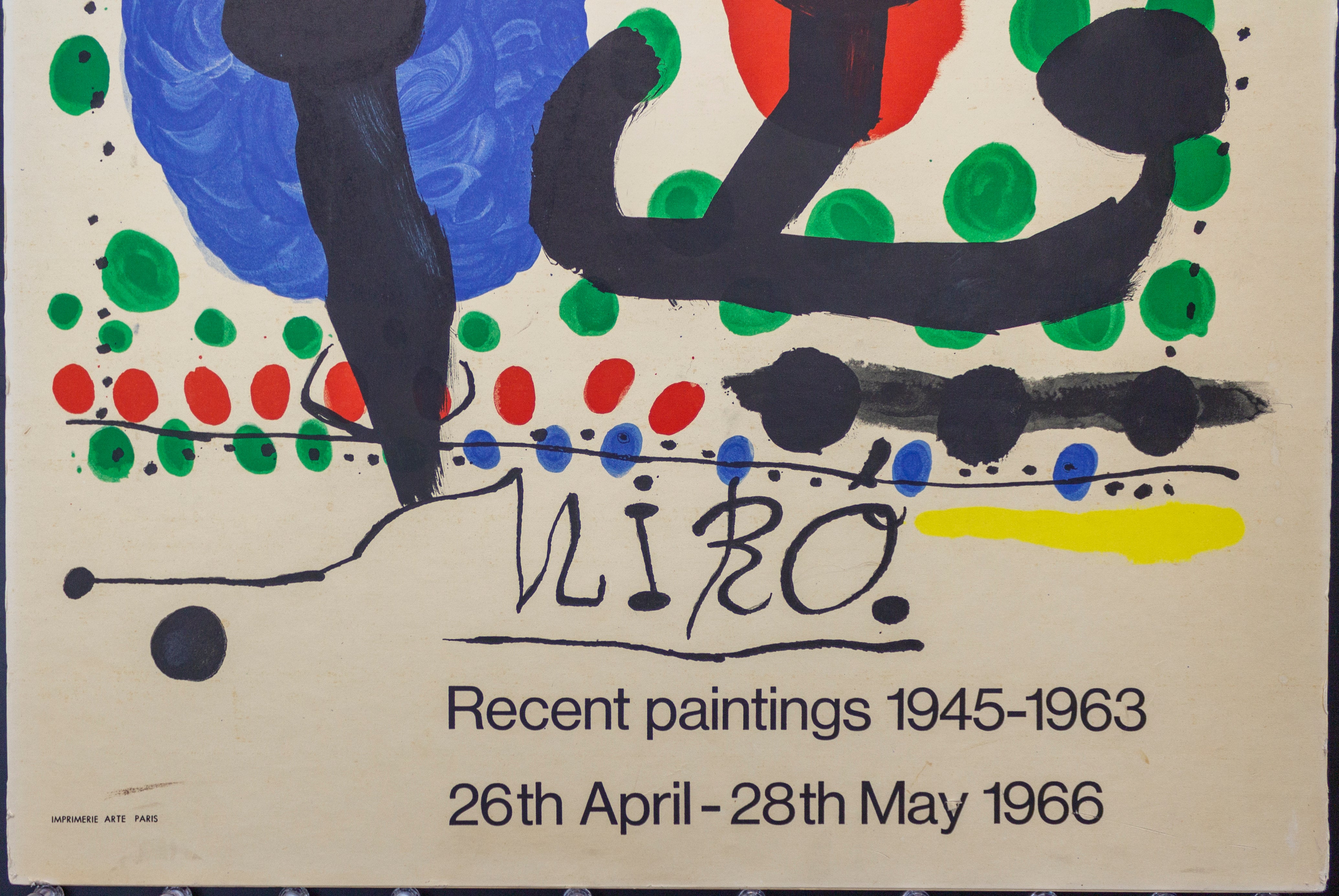 1966 Joan Miro Recent Paintings 1945-1963 Poster Marlborough