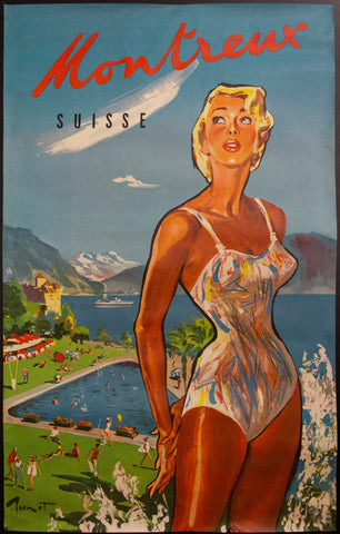 1962 Montreux Switzerland by Raymond Brenot Suisse Lake Geneva