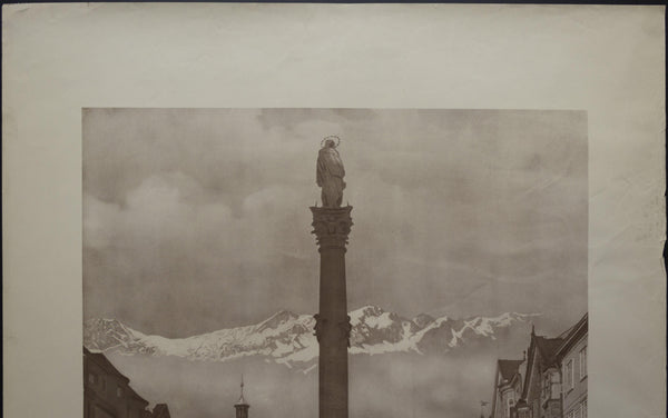 c.1934 Tirol St. Anne's Column Innsbruck Austria Austrian Travel - Golden Age Posters