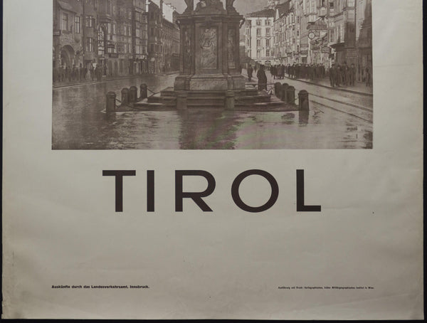 c.1934 Tirol St. Anne's Column Innsbruck Austria Austrian Travel - Golden Age Posters