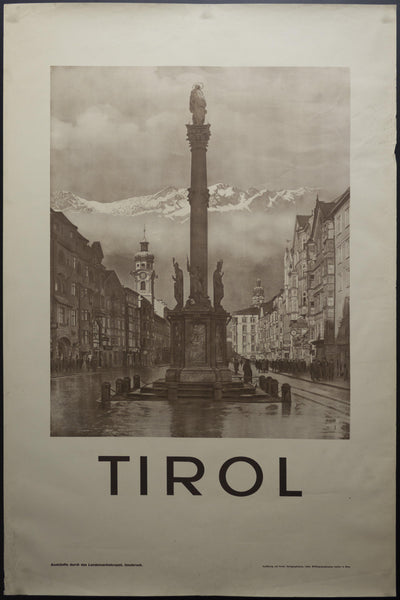 c.1934 Tirol St. Anne's Column Innsbruck Austria Austrian Travel - Golden Age Posters