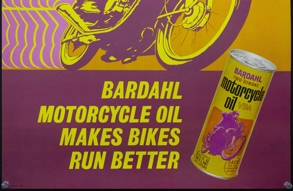 c.1960s Bardahl VBA Motorcycle Oil Advertising Mid-Century - Golden Age Posters