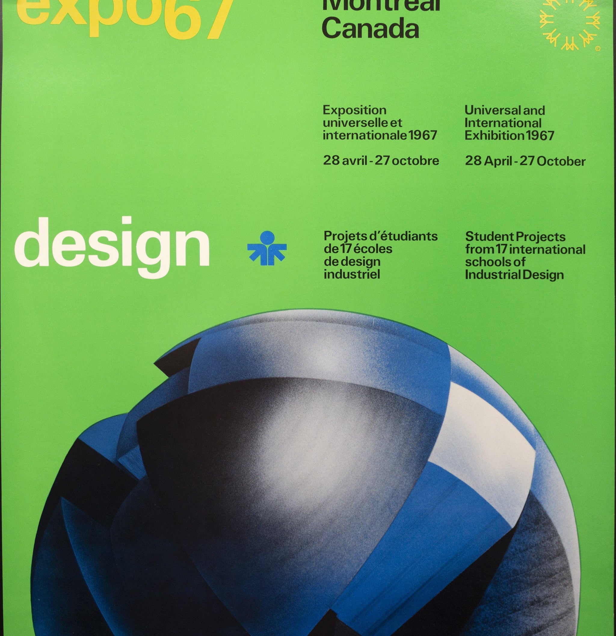 1967 EXPO 67 Design Poster Guy Lalumière Montreal Canada World's