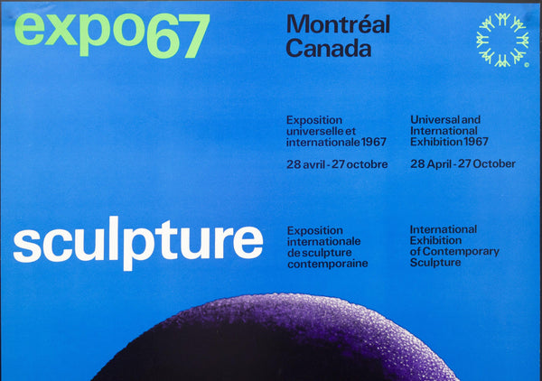 1967 EXPO 67 Sculpture by Guy Lalumière Montreal Canada World’s Fair - Golden Age Posters
