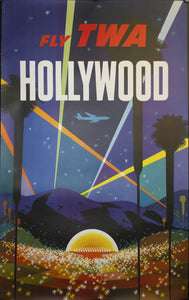 c. 1960s Fly TWA | Hollywood by David Klein - Golden Age Posters