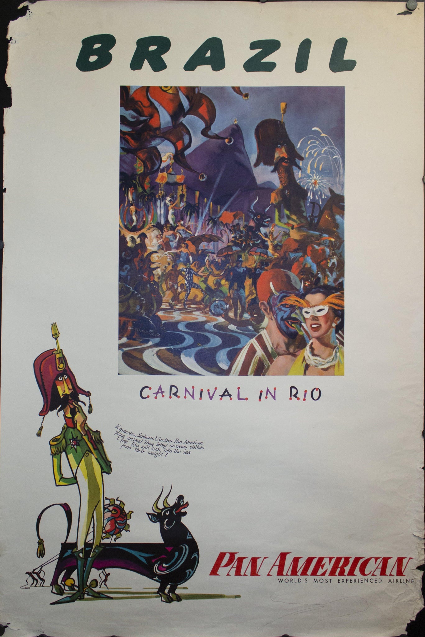 Brazil | Carnival in Rio | Pan American Airlines by William Linzee Prescott - Golden Age Posters