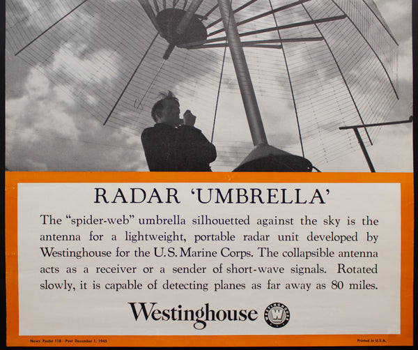 1945 Westinghouse Marine Corps Aircraft Radar Umbrella System WWII Era