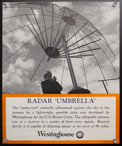 1945 Westinghouse Marine Corps Aircraft Radar Umbrella System WWII Era