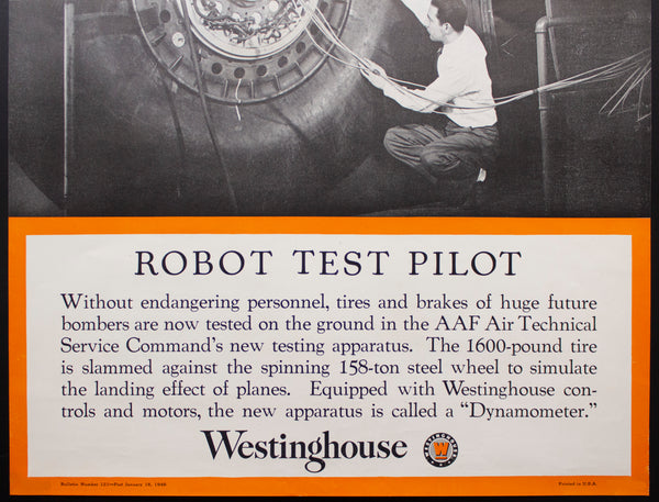 1946 Westinghouse Dynamometer Robot Test Pilot Aircraft Testing System