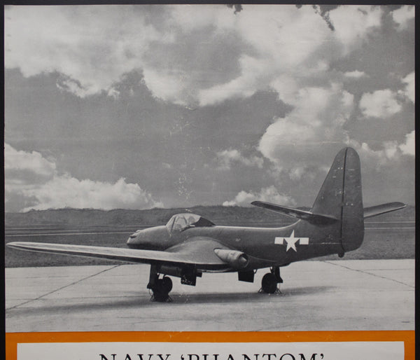 1946 Westinghouse FH Phantom U.S. Navy Jet Fighter Aircraft Engine Publicity - Golden Age Posters